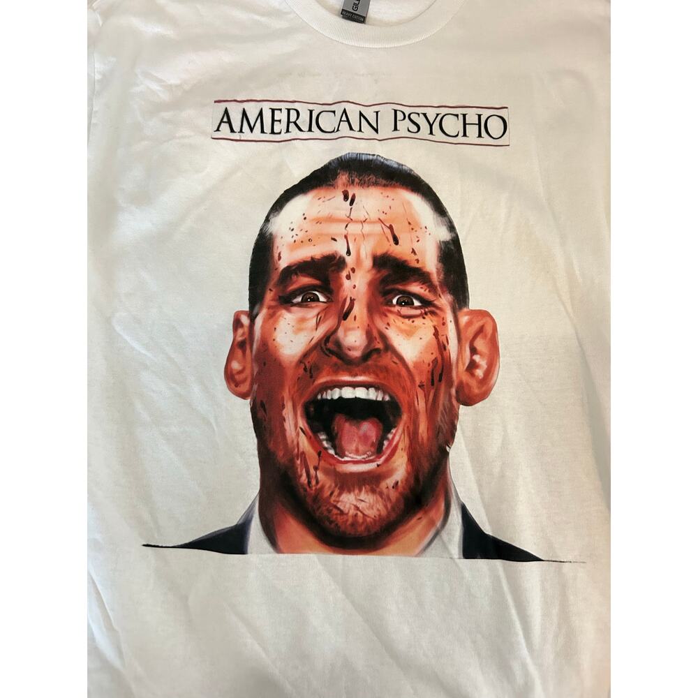 SPENCER'S or Gildan AMERICAN PSYCHO Cotton Graphic Tee Size M or L